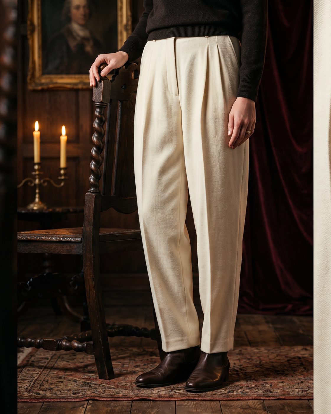 The Pleated Trouser, Bone